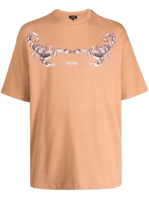 PHOBIA Scorpion-print cotton T-shrit