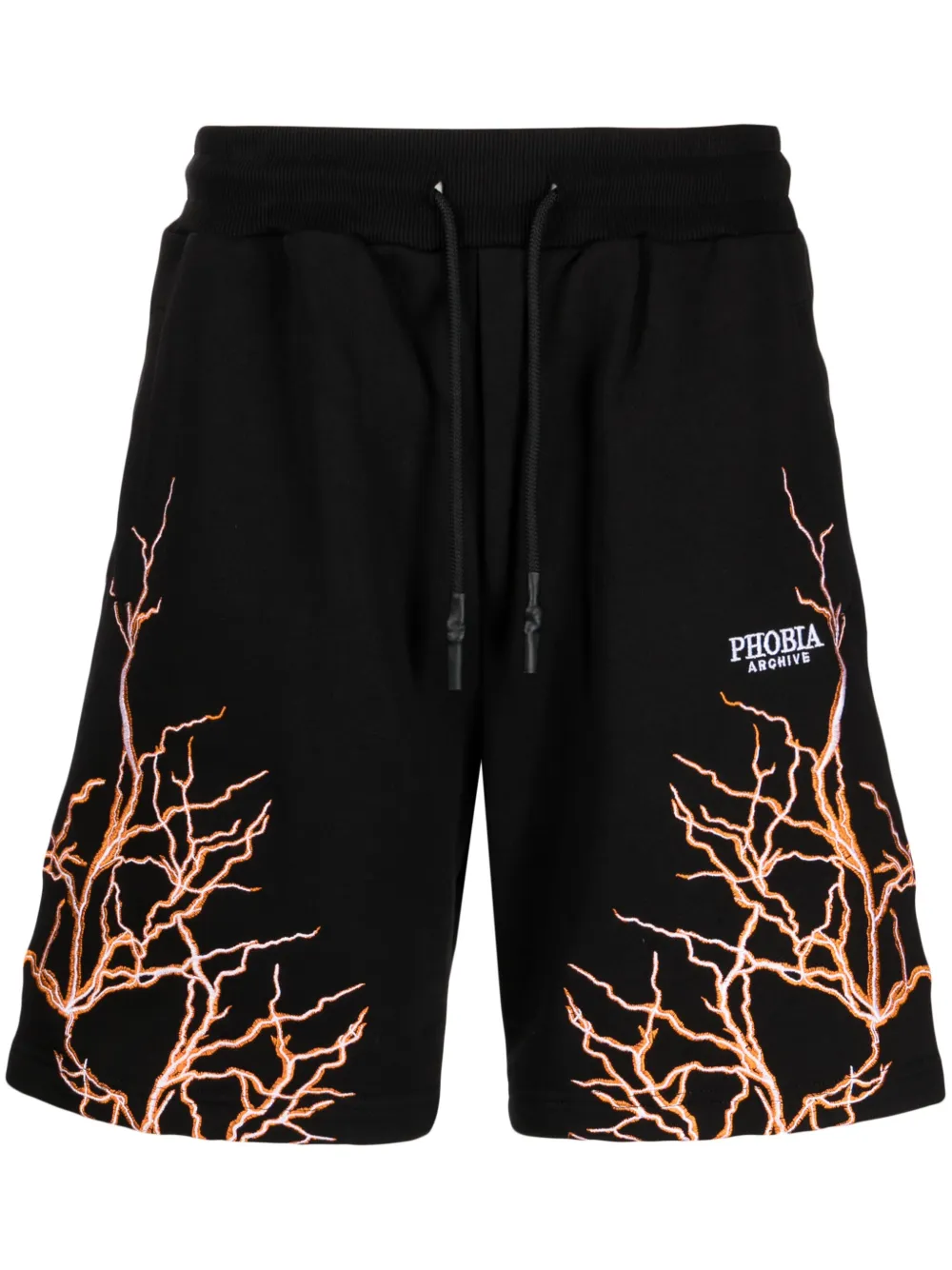 PHOBIA Lightning-embroidered track shorts | Black | Image 1