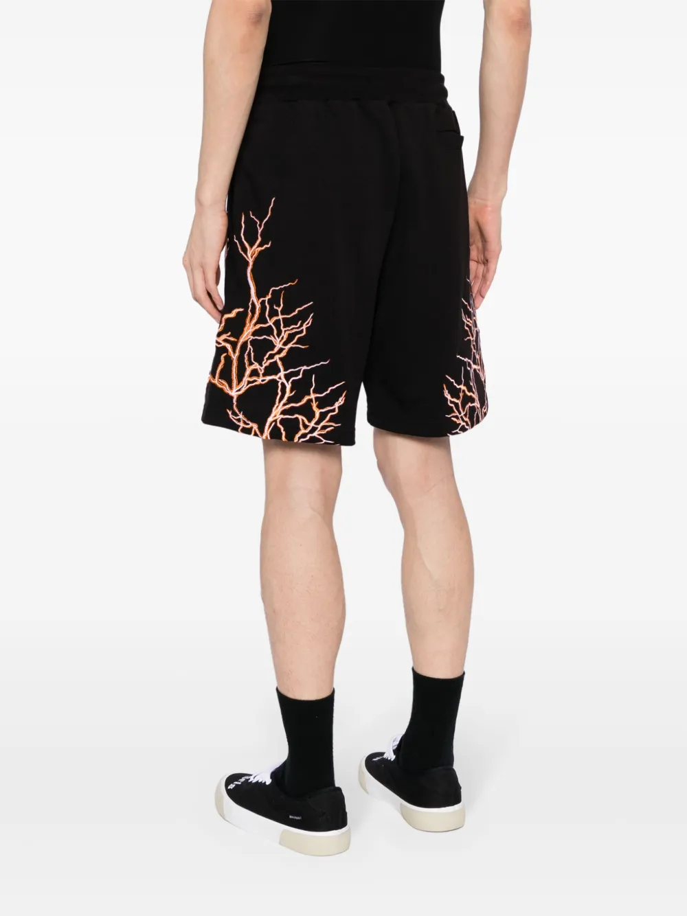 Phobia Lightning-embroidered Track Shorts In Black
