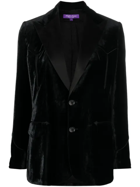 Ralph Lauren Collection satin-trim single-breasted velvet blazer