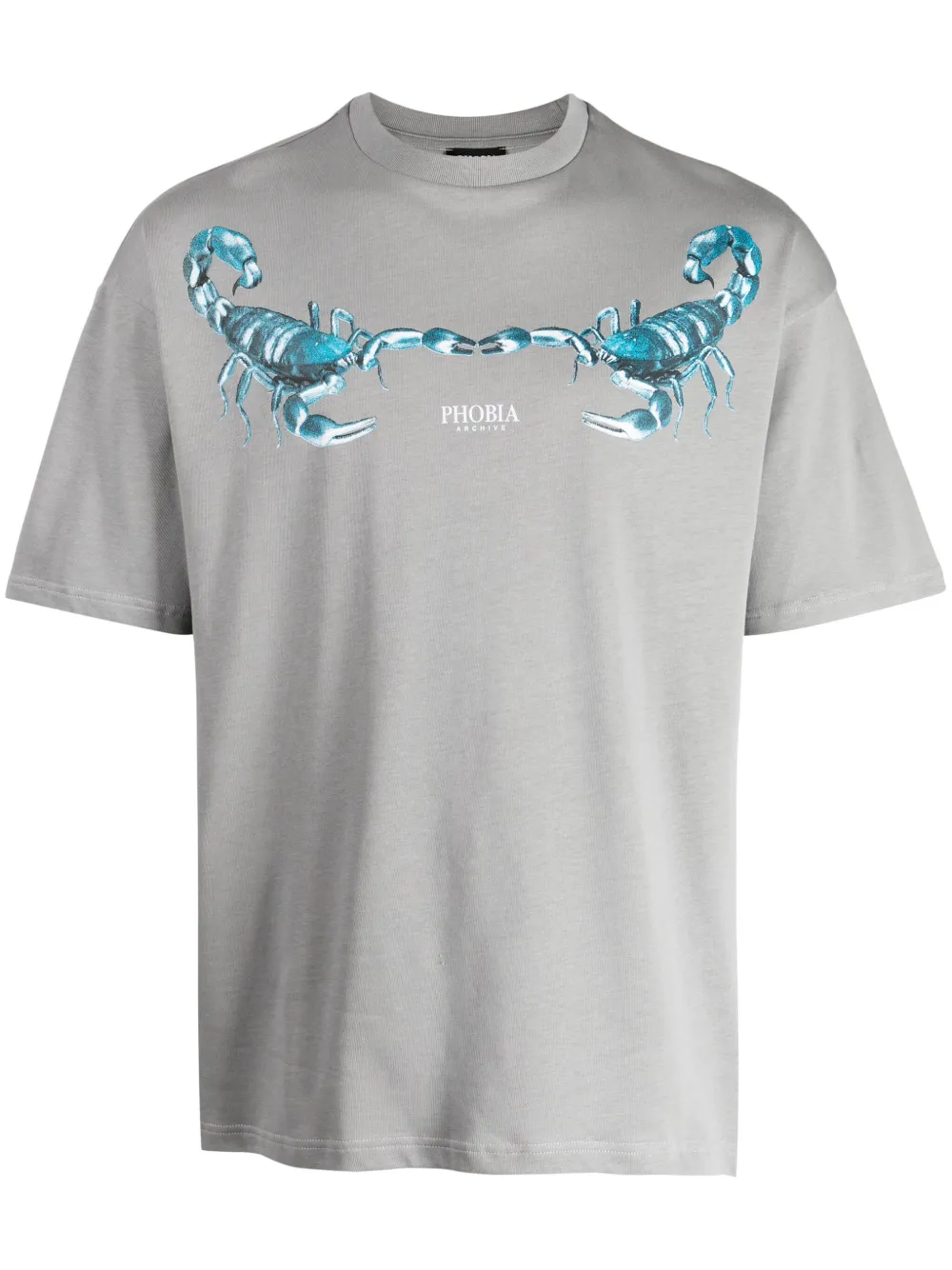 PHOBIA Scorpion-print cotton T-shirt | Grey | Image 1