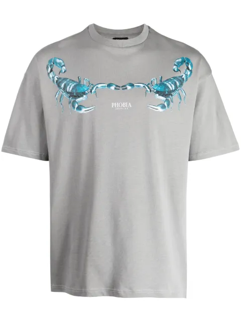 PHOBIA Scorpion-print cotton T-shirt