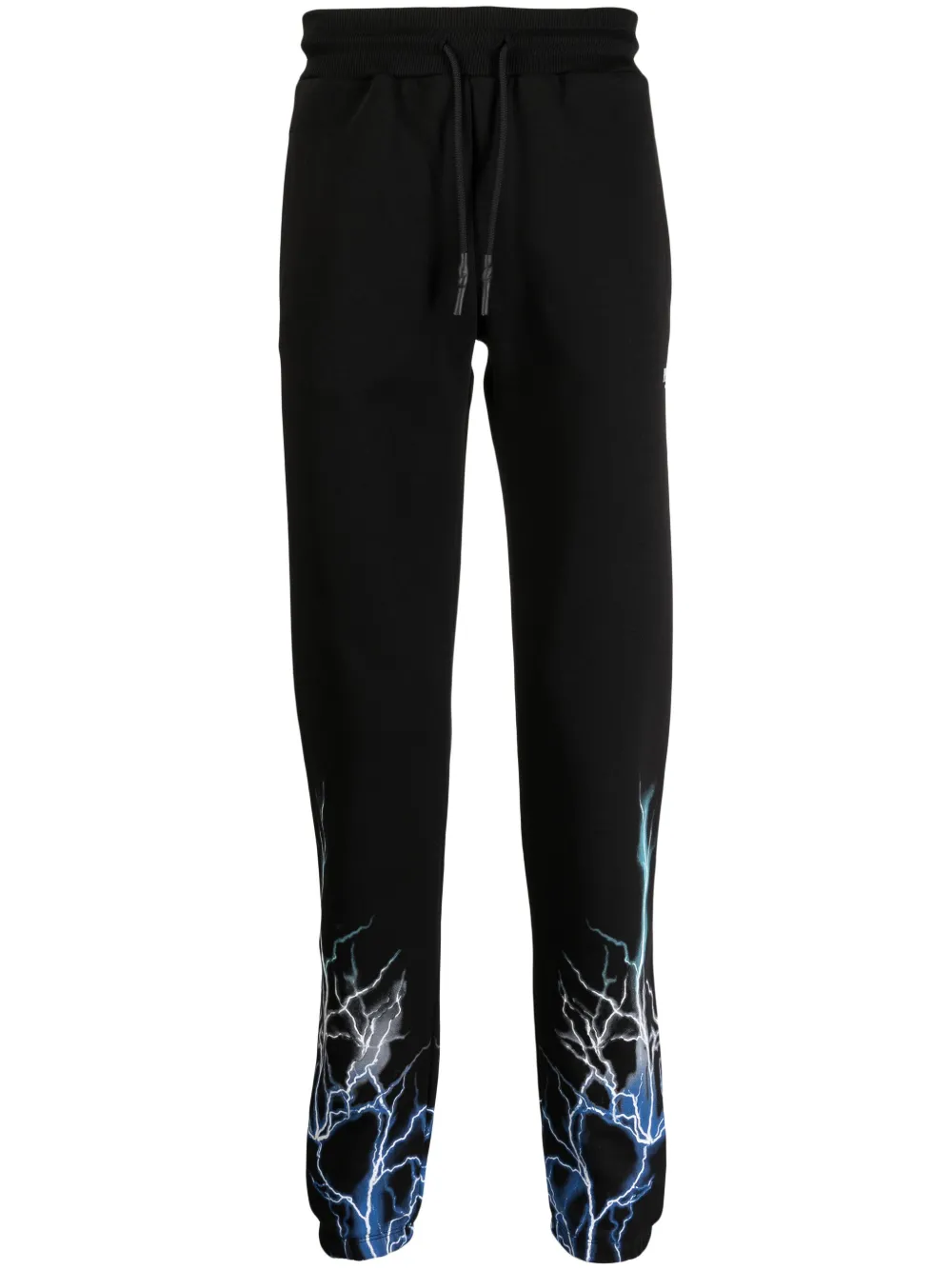 PHOBIA Lightning-print cotton track pants | Black | Image 1