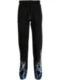 PHOBIA Lightning-print cotton track pants - Black