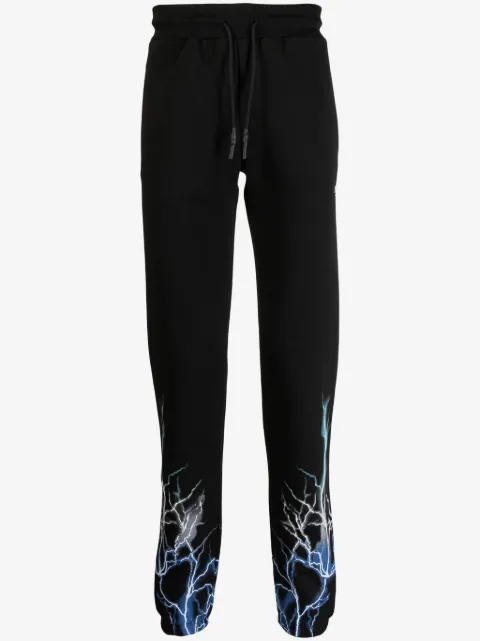 PHOBIA Lightning-print cotton track pants