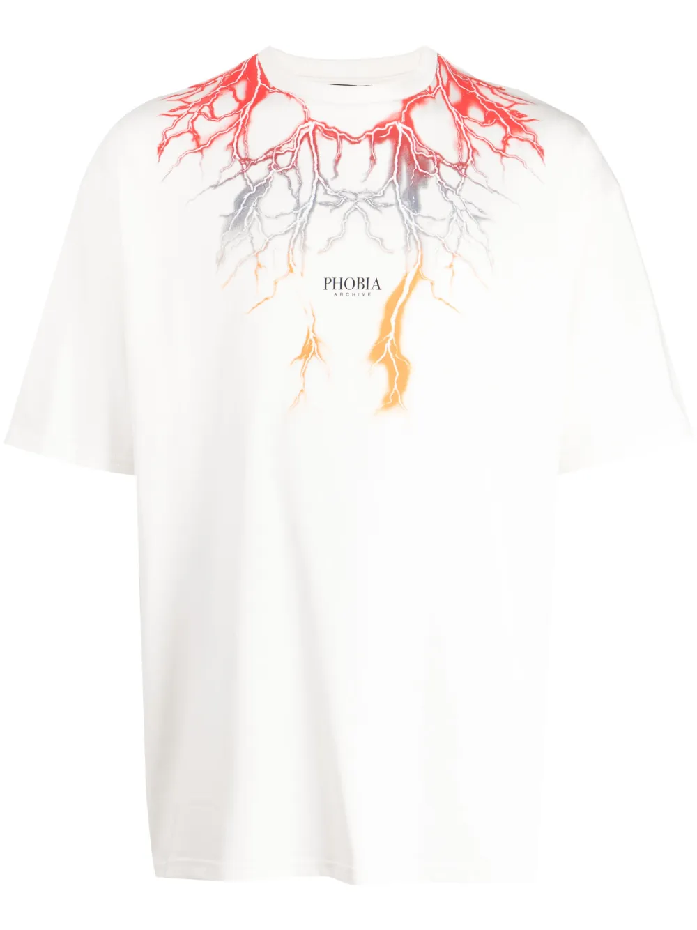 PHOBIA Lightning-print cotton T-shirt | White | Image 1