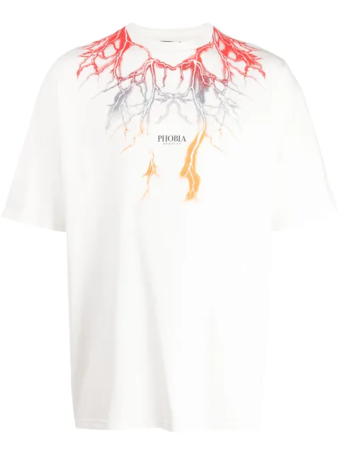 PHOBIA Lightning-print cotton T-shirt