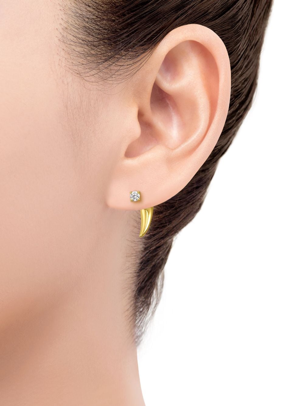 Shop Tasaki 18kt Yellow Gold Collection Line Danger Horn Diamond Earring