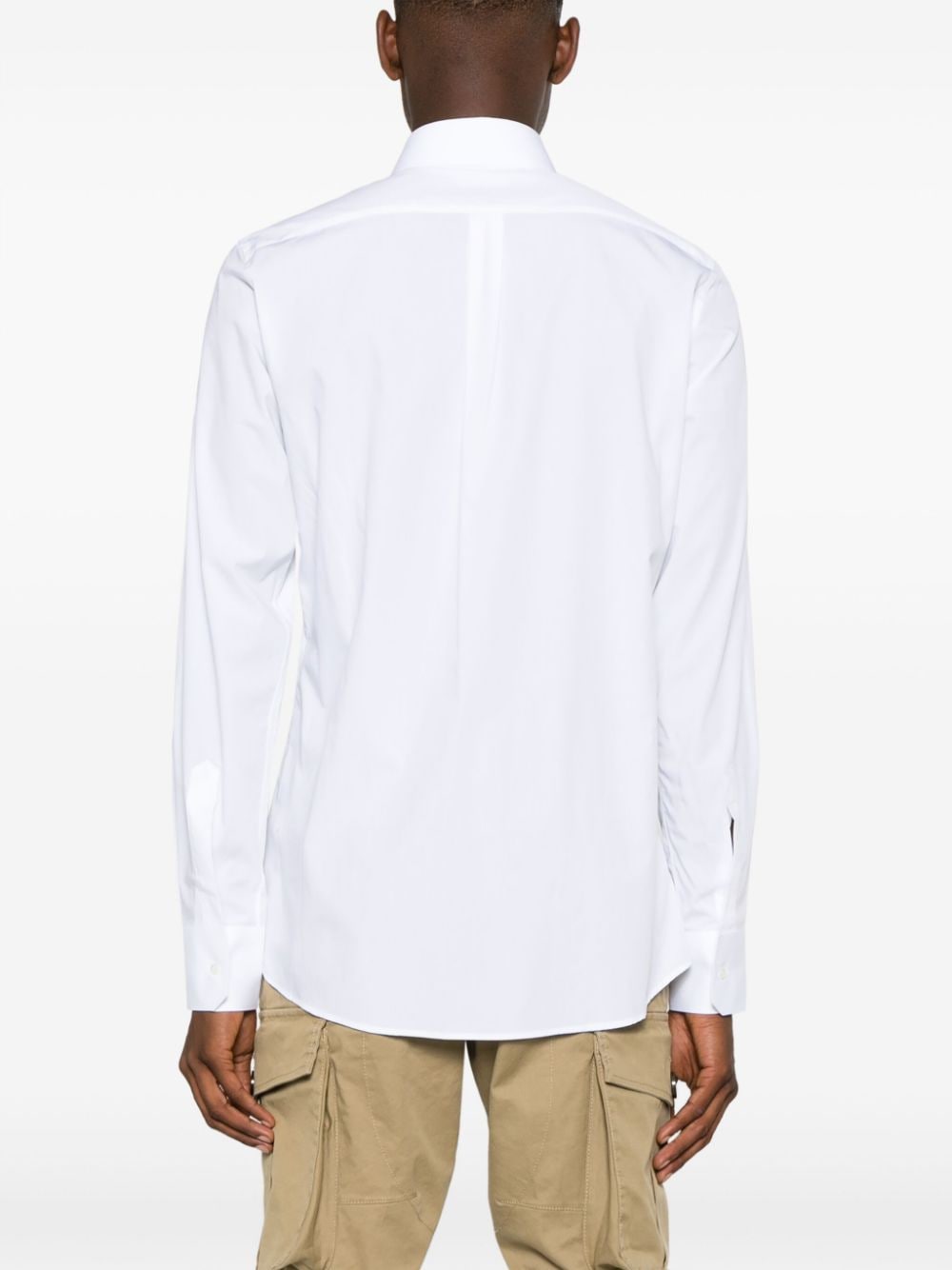 Shop Dolce & Gabbana Long-sleeve Cotton Shirt In White