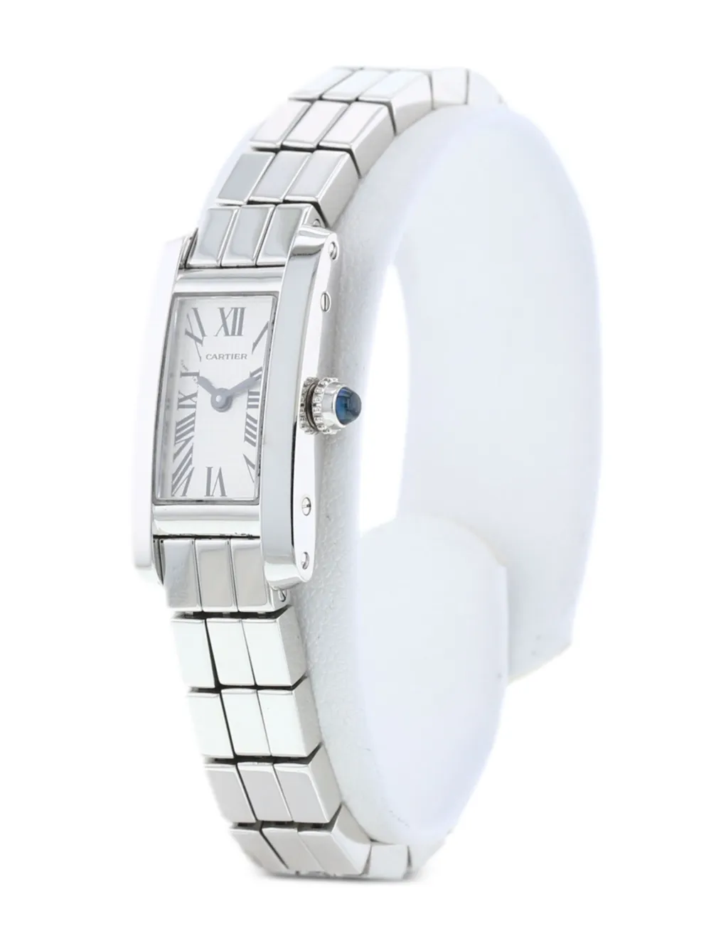 Pre-owned Cartier 1990 Tank Americaine 14mm In Silver