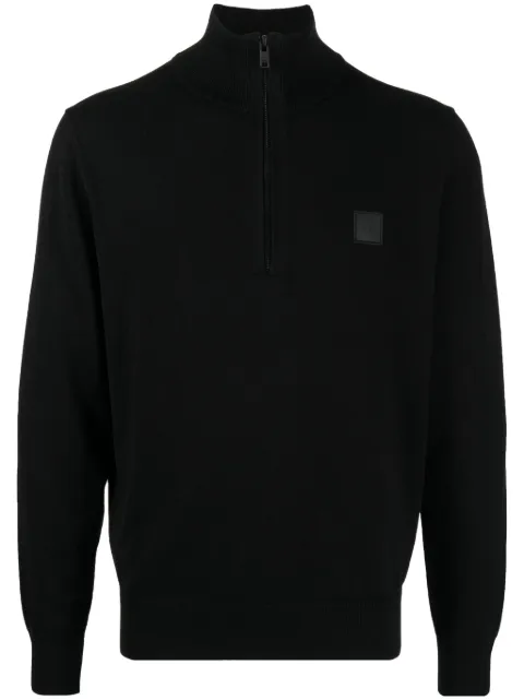 BOSS cardigan à patch logo
