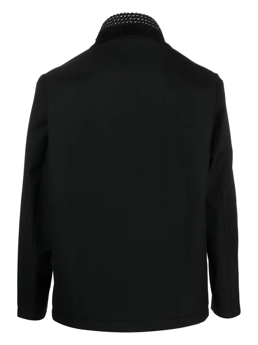 Low Brand contrast-collar press-stud jacket - Zwart