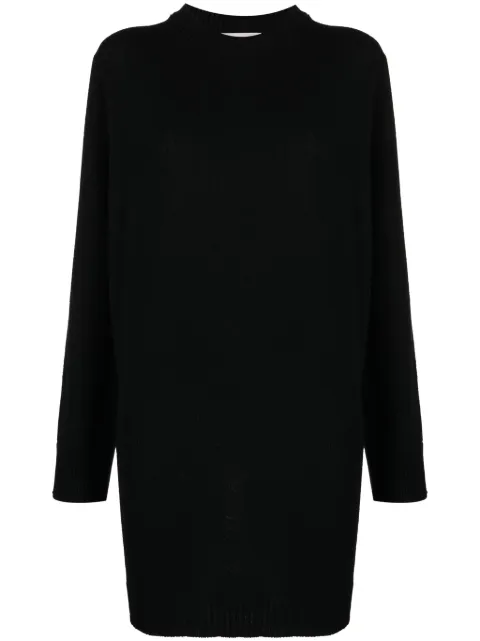 Laneus crew-neck wool minidress