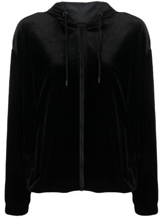 Emporio armani chenille store zip hooded sweatshirt