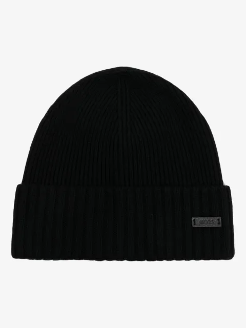 BOSS bonnet en laine vierge à patch logo