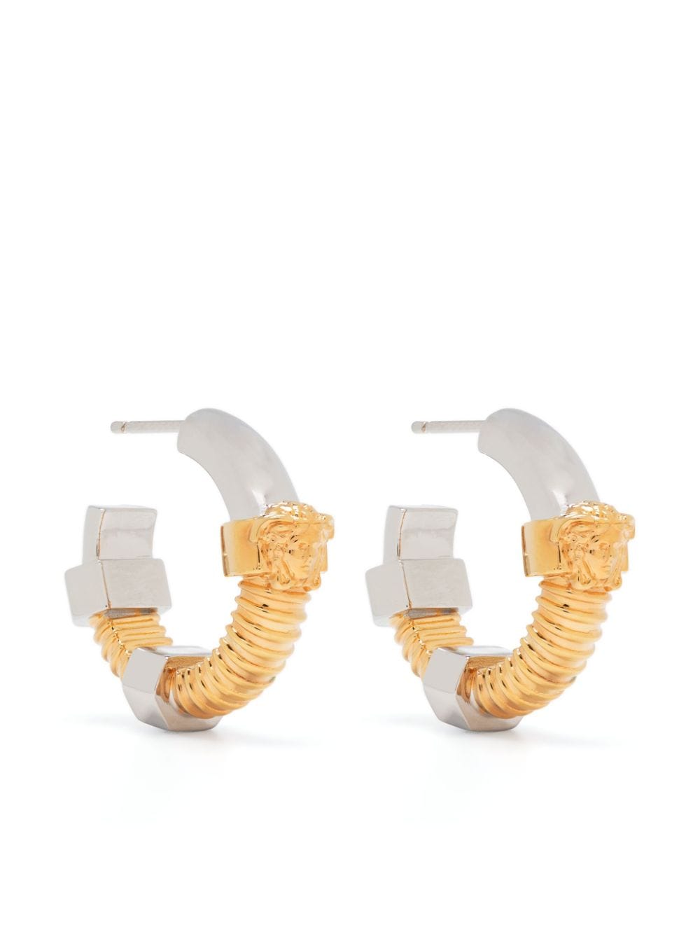 Versace Two-tone Earrings In Gold