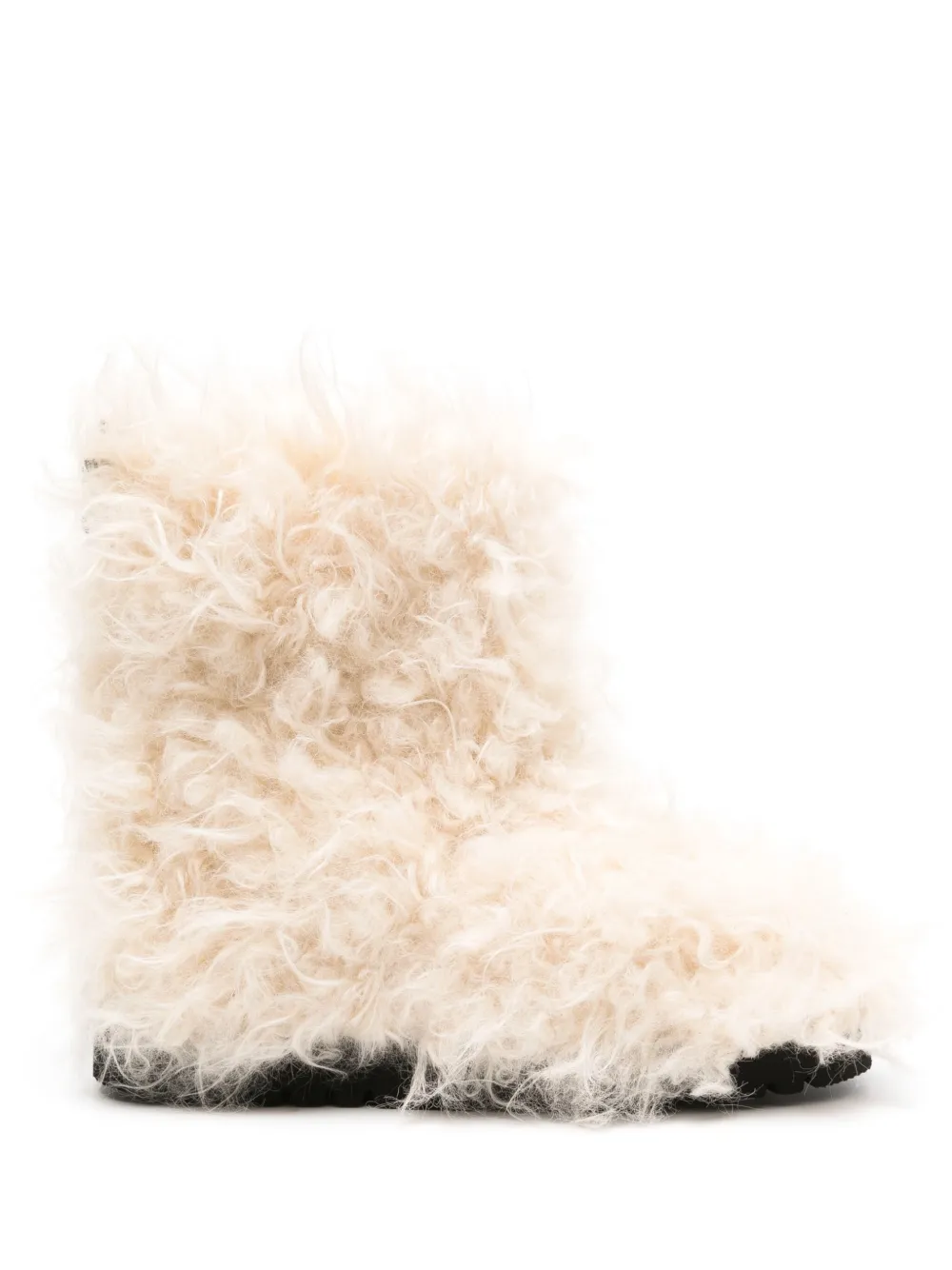 Maje Faux-fur Ankle Boots In White