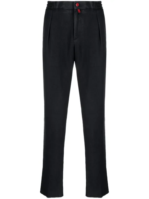 Kiton logo-patch straight-leg trousers