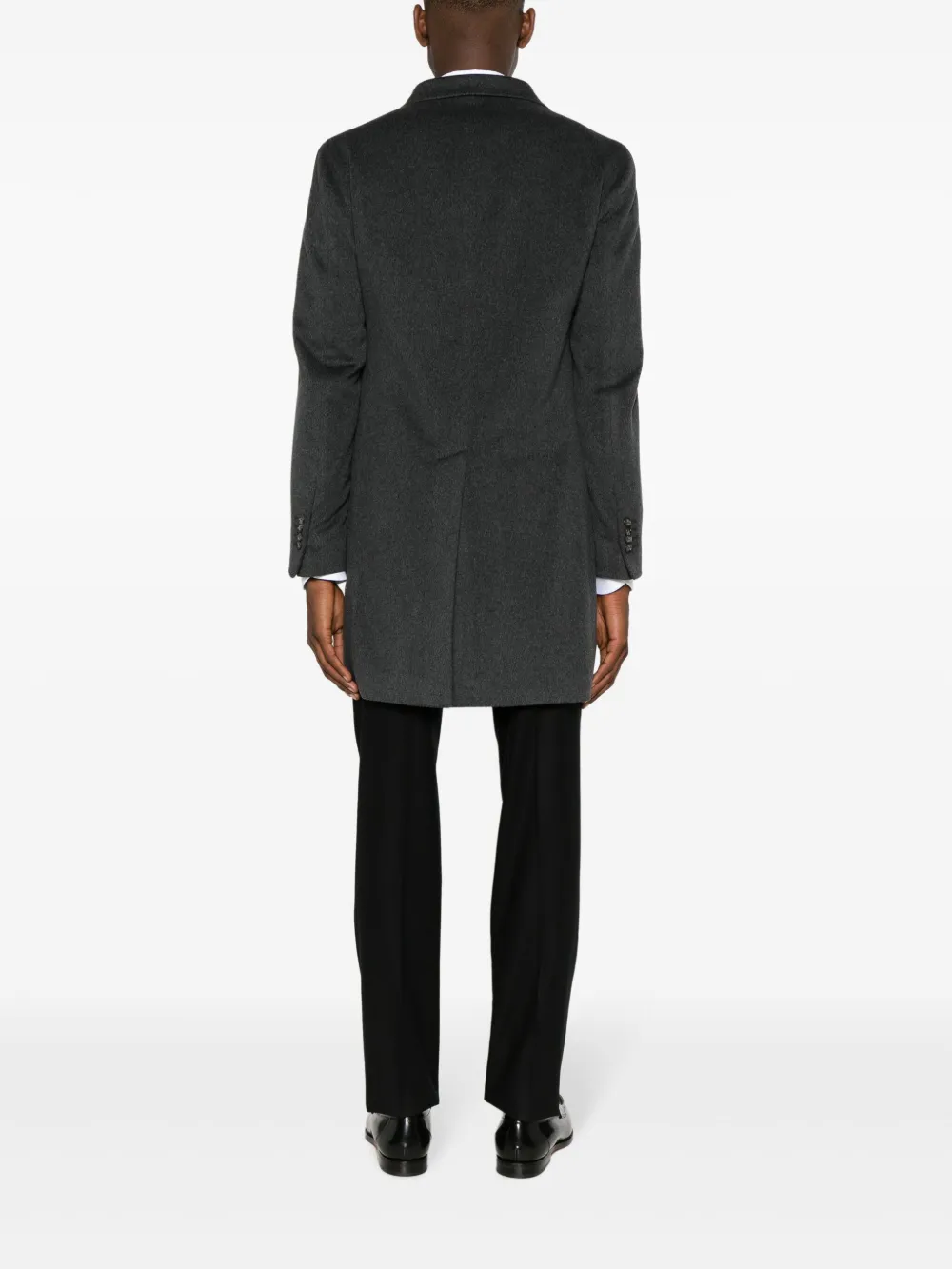 Tagliatore Single-breasted Virgin Wool Blend Coat In Grey