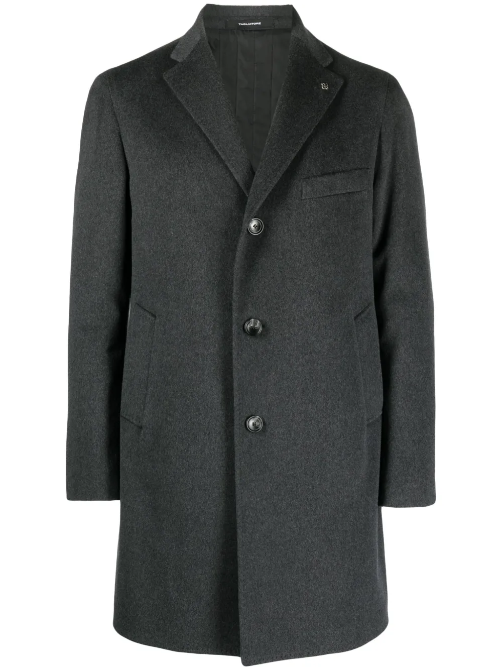 Tagliatore single-breasted virgin wool blend coat | Grey | Image 1