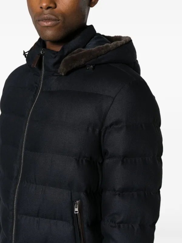 mens black jacket with fur hood