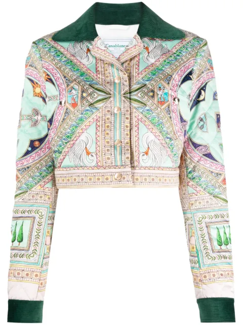 Casablanca Le Labyrinthe-print cropped jacket