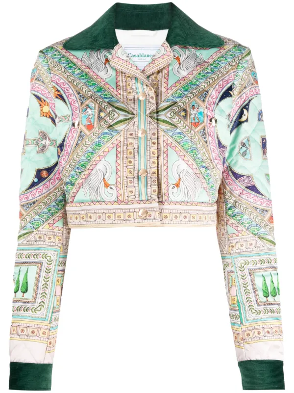 Casablanca Le Labyrinthe-print Cropped Jacket - Farfetch