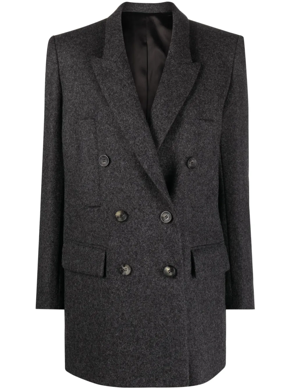 Isabel Marant Floyd Double-breasted Wool Coat In Grey