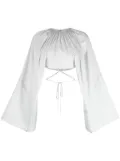 Kiko Kostadinov gathered-detail cropped blouse - Grey