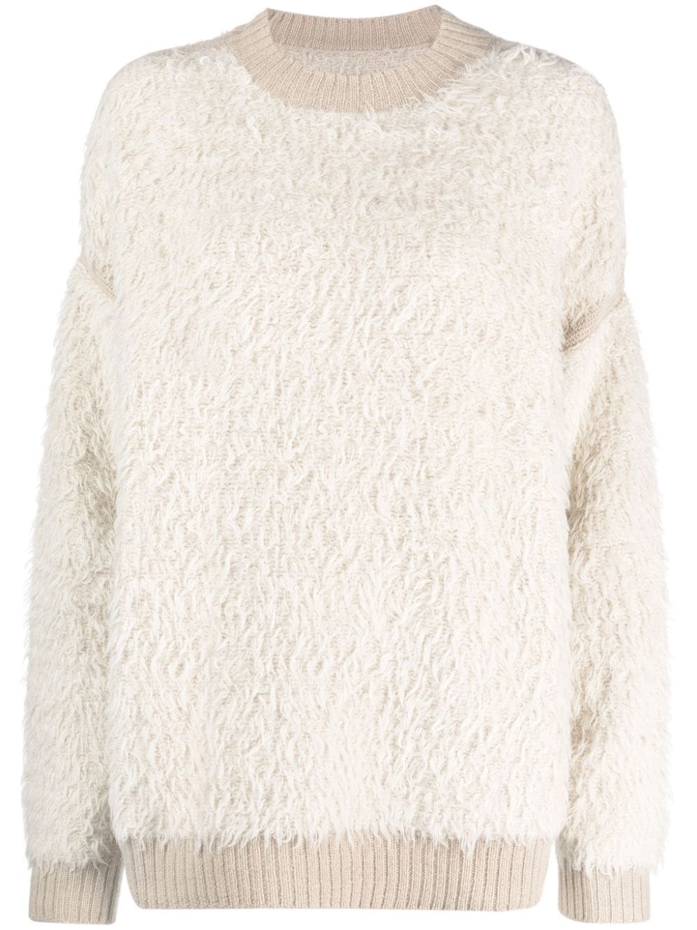 Cream LV Fluffy Pullover