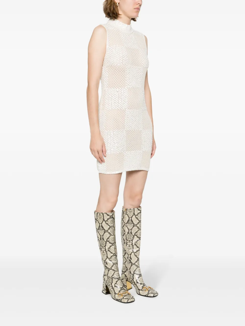 Casablanca Maxi-jurk verfraaid met pailletten Beige