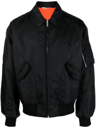 Valentino Garavani VLogo Signature-appliqué Bomber Jacket | Black
