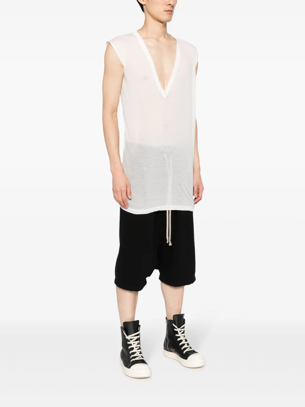 Rick Owens Semi-doorzichtige tanktop Wit