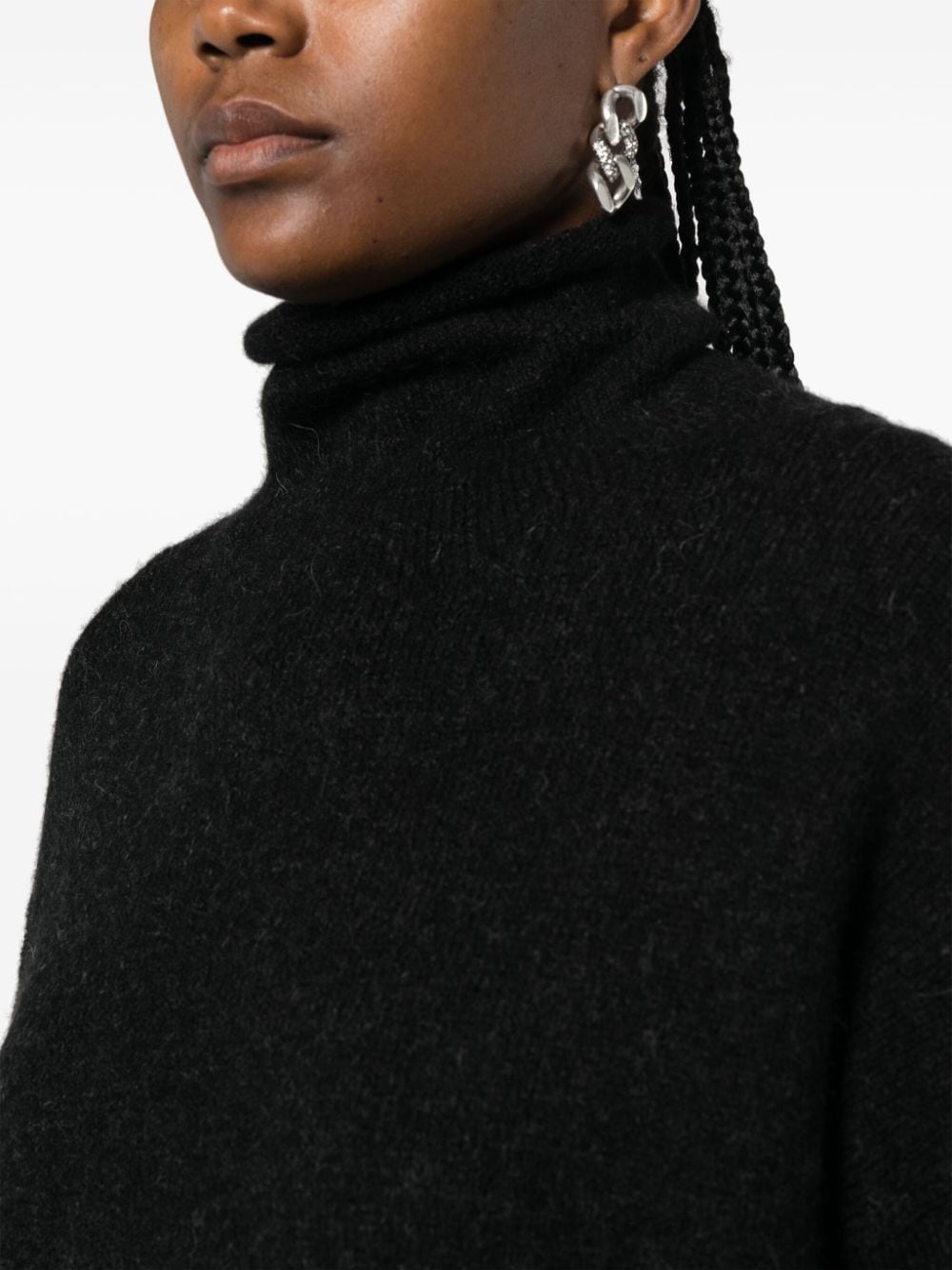 Shop Lauren Manoogian Roll-neck Long-sleeved Jumper In Black