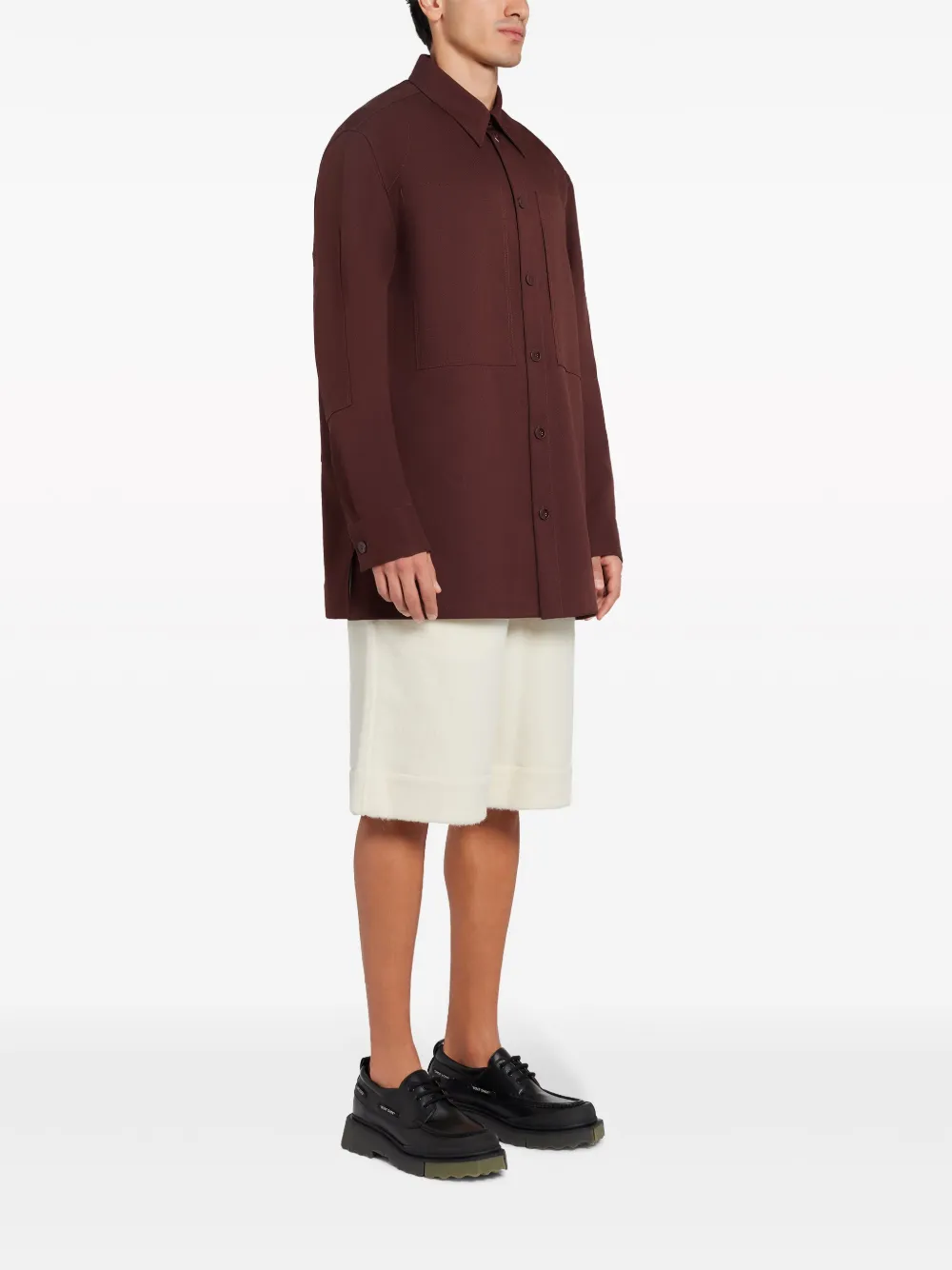 Jil Sander Button-up overhemd met puntkraag Rood