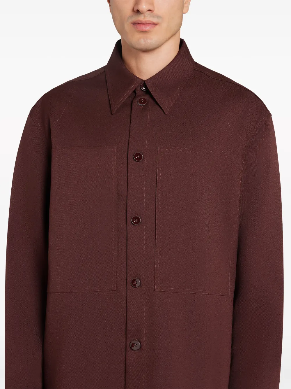 Jil Sander Button-up overhemd met puntkraag Rood