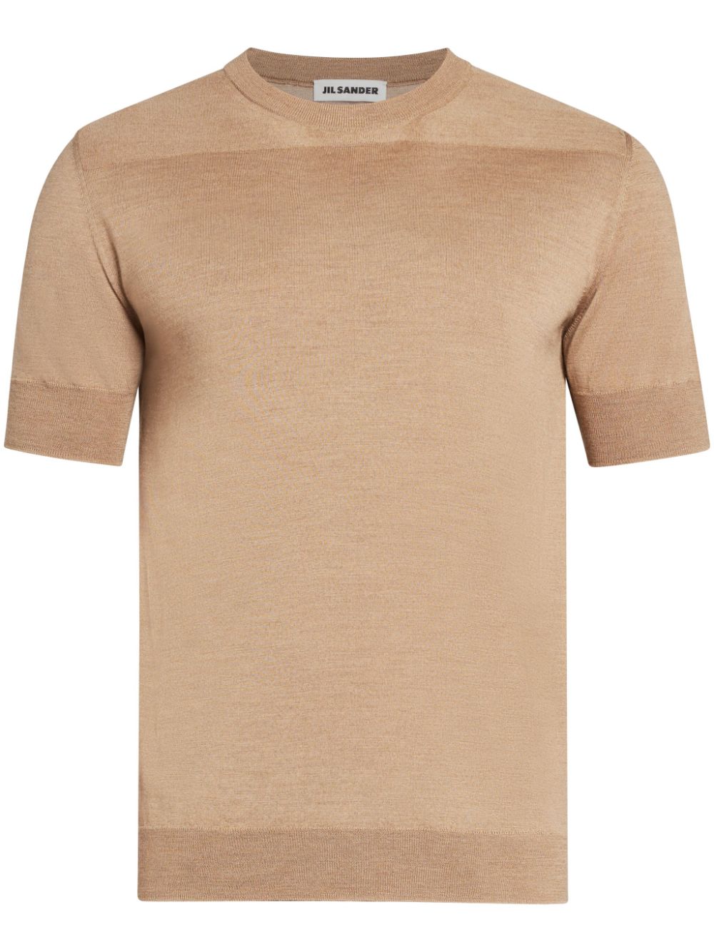 Jil Sander Fine-knit Crew-neck T-shirt In Neutrals