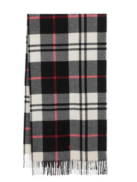 Polo Ralph Lauren herringbone-plaid fringed scarf Women