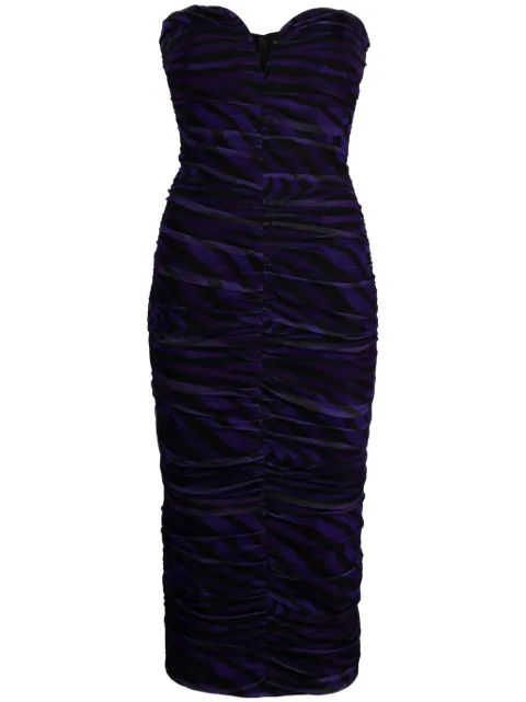 NISSA vestido midi con estampado de cebra