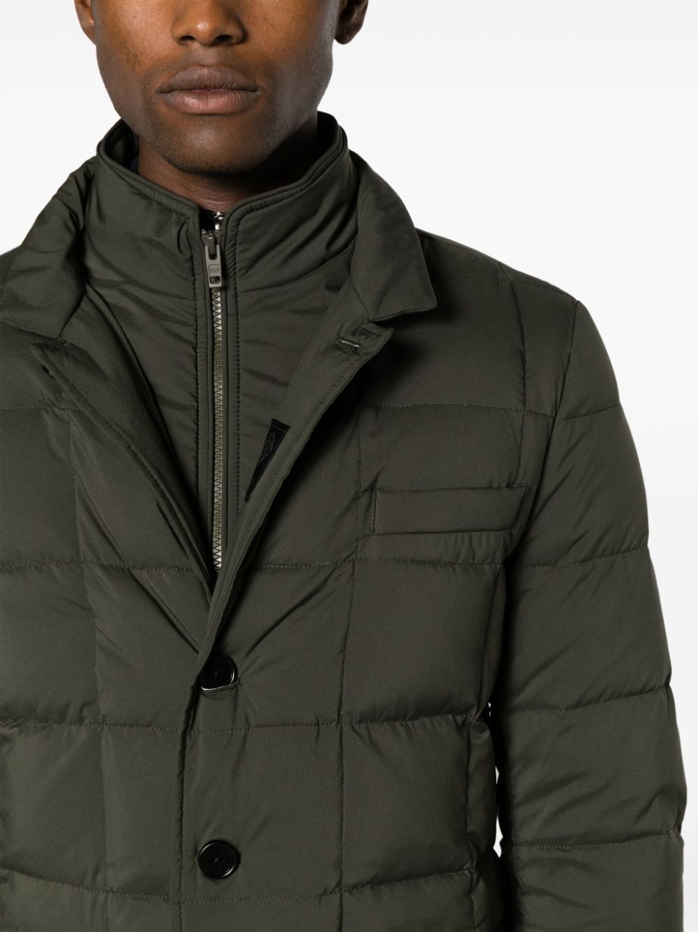 Shop Fay Quilted Padded Jacket In Green