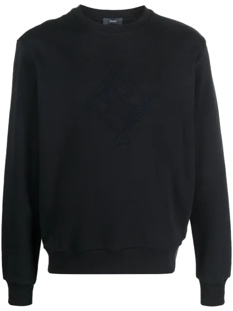 Herno logo-embroidered cotton sweatshirt