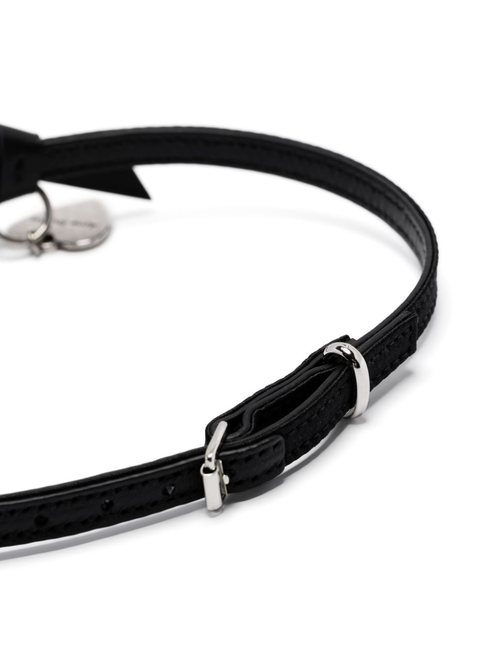Shop Acne Studios Heart-charm Leather Bracelet In Black