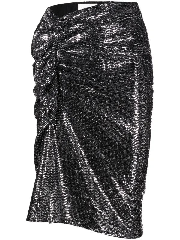 Marant Étoile Dolene Rhinestone Miniskirt in Silver