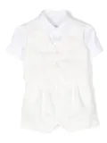 Dolce & Gabbana Kids layered cotton romper - Neutrals