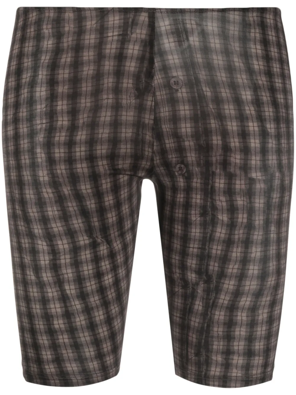 Essie Wool Bermuda Shorts - Light Grey Plaid