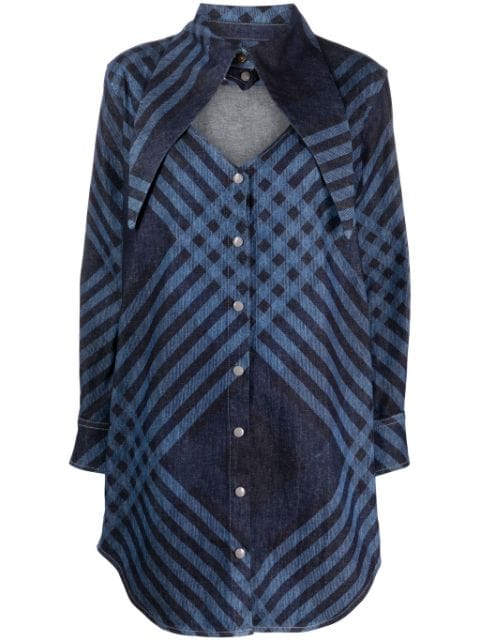 Vivienne Westwood vestido camisero de mezclilla con motivo de cuadros