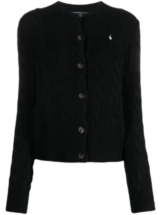 Polo Ralph Lauren Polo Pony ケーブルニット カーディガン | ブラック 