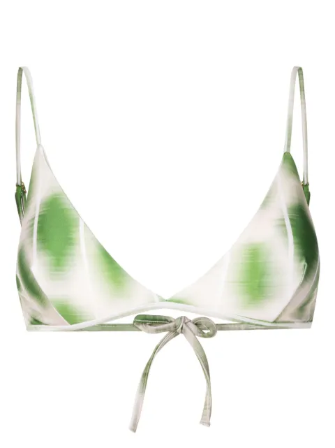 Lenny Niemeyer top de bikini estilo triángulo con estampado abstracto