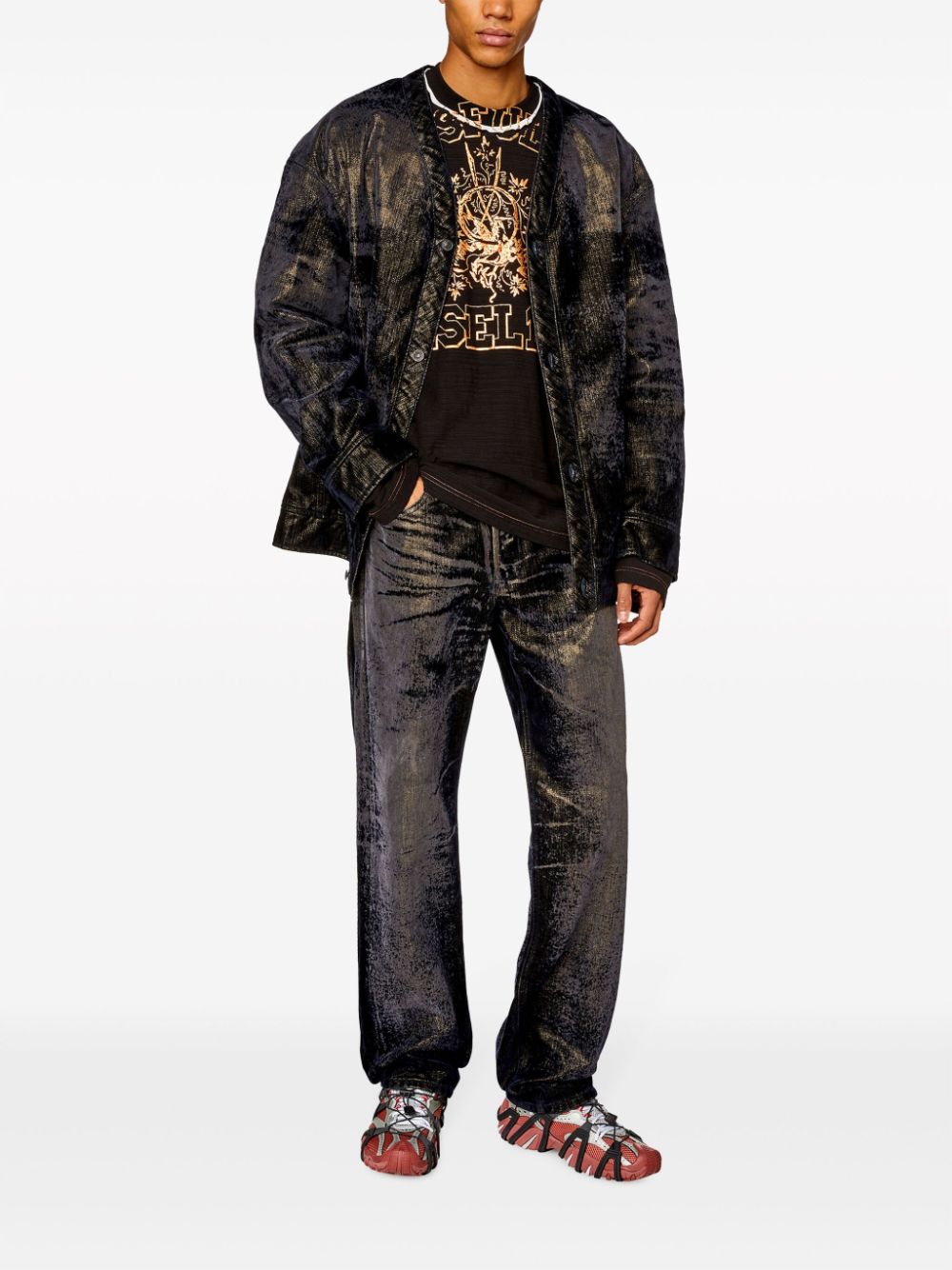 Diesel D-Conf cotton bomber jacket - Zwart