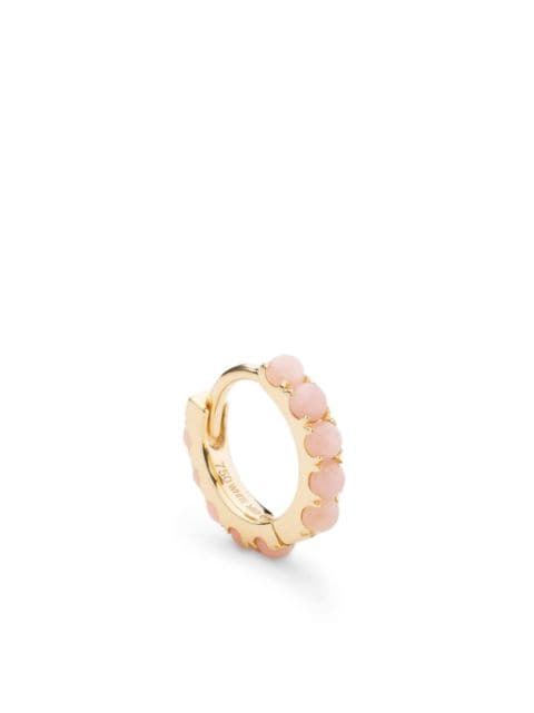 We by WHITEbIRD 18kt yellow-gold Ismène pink opal hoop earring